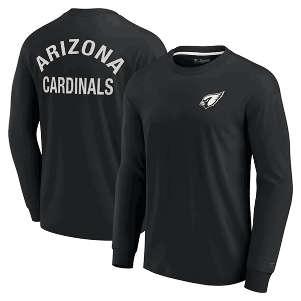 Men's Arizona Cardinals Black Signature Unisex Super Soft Long Sleeve T-Shirt